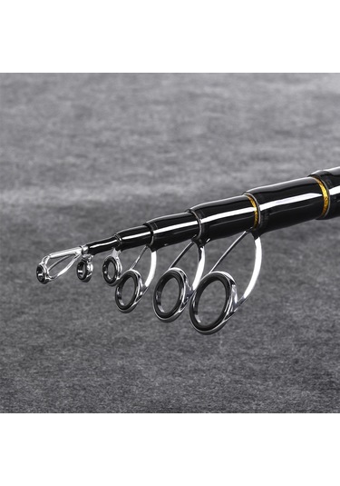 Springsun Kahverengi Korkak Tutamaklı, Levha Telli, Teleskopik Karbon Fiber Deniz Balıkçılığı Olta Kamışı 2.7m