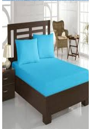 Altın Karma Havlu Lastikli Çarşaf Takımı 180x200 Cm 2 Adet 50x70 Cm Yastık Kılıfı Turkuaz