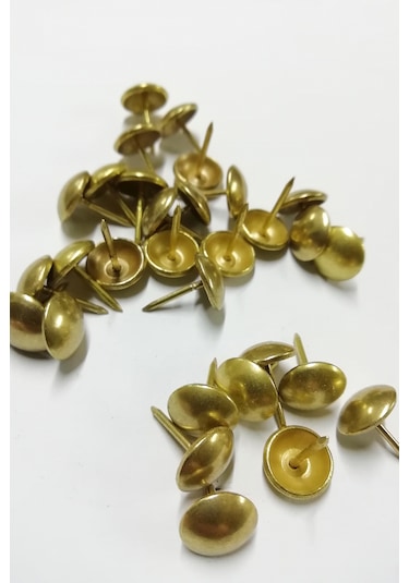 100 Adet 11 mm Sarı Kabara Raptiye Hobi Çivisi Koltuk Çanta Tasarım Aksesuar Süsü