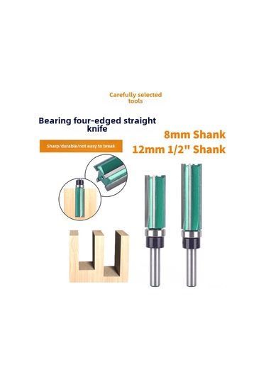 Reedark Ahşap Freze Ucu 4 Telli Düz Bıçaklı, Rulmanlı, Yuva Açma, Ahşap İşleme, 12 Mm Sap, 2'li Set