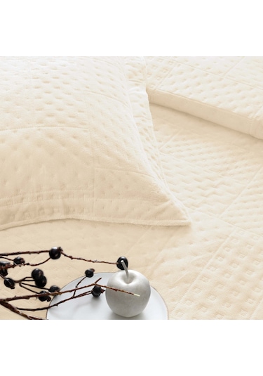 Taç Alvin Yatak Örtüsü Seti, Çift Kişilik Bej