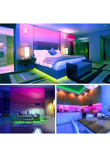 Novahub Usb Bluetooth Rgb Led Şerit Işıklar 1-8m, 5050 5v, Esnek, Tv Masaüstü Ekran Arka Işık, 3key-8m Çok Renkli Led Bant Fita Ev İçin Çok Renkli