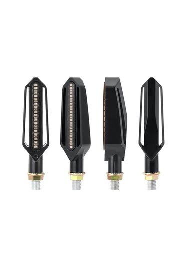 Fosenze Motosiklet Modifikasyonu İçin 24 Led Çift Renkli Akışlı Sinyal Lambası - Fren Lambası Kırmızı Gündüz Lambası Beyaz 4'lü Set