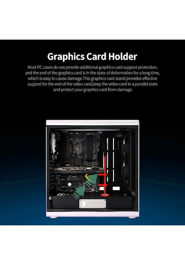 Jeemson Gm962 Alüminyum Masaüstü Ekran Kartı Tutucu - Dikey Montajlı, Çift Nokta Destekli Soğutucu Sabitleyici Siyah