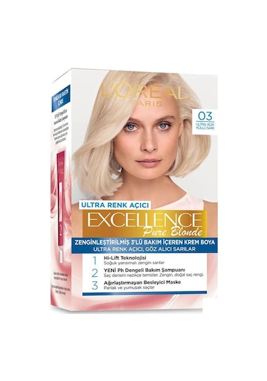 Loreal Excellence 03 Ultra Açık Küllü Sarı Saç Boyası (372118318)