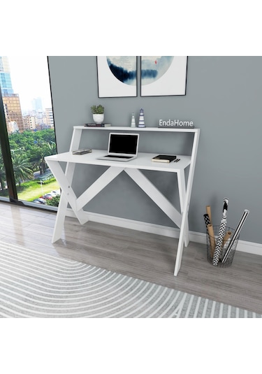 X Ayaklı Ders Çalışma Masası 50x90 Cm Beyaz