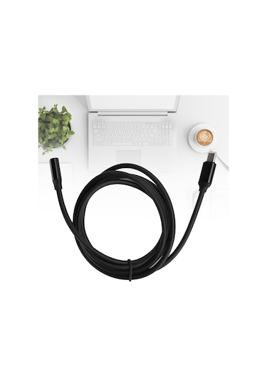 Fosenze 1.5m Uzantı Kablosu, Type-c Erkek-üst, 3a 60w Güç Ve Veri Transferi, Usb 2.0, Laptop-tablet-telefon Uyumlu