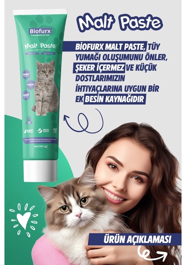 Biofurx Malt Paste - Kedi Malt Macunu 100 G Kedi Tüy Yumağı Önleyici