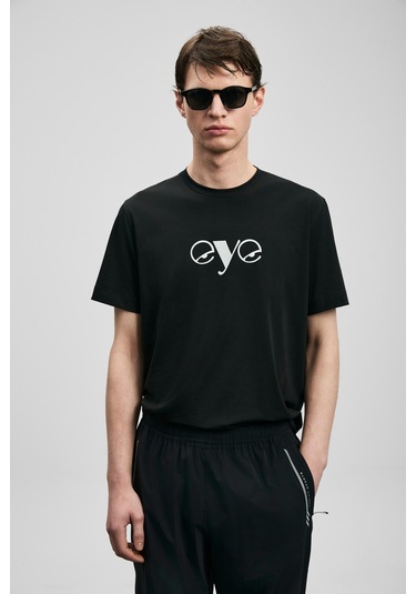 Lufian Larry Modern Grafik T- Shirt Siyah Siyah 111020306100100