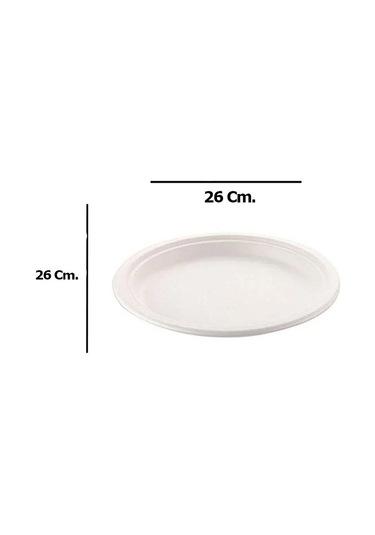 Roll-up Nature Ekolojik Karton Kağıt Tek Kullanımlık Tabak - 26 Cm. - 25 Adetlik 1 Paket Beyaz