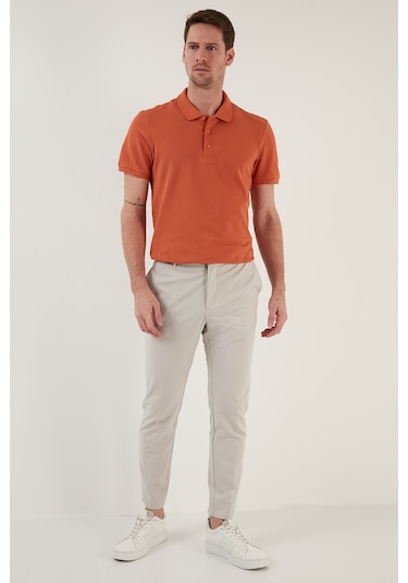 Buratti Pamuklu Regular Fit Düğmeli Erkek Polo Yaka T Shirt 5902127 Tarçın
