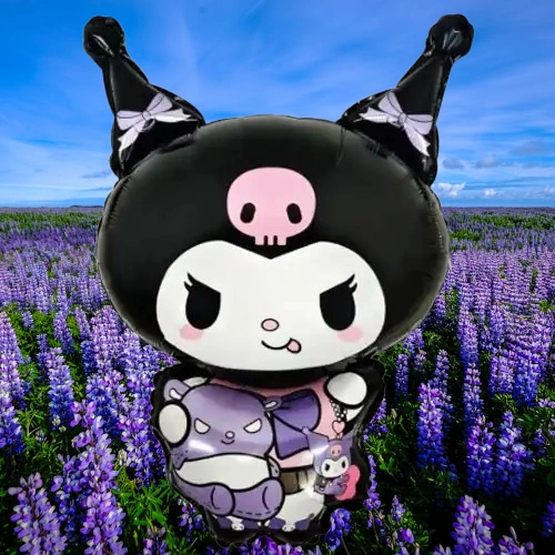 Folyo Balon Kuromi Temalı 80x50 Cm Mor-siyah Tonlarında Doğum Günü Balonu Diğer