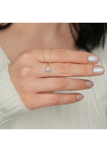 Kuvars Taşlı Gümüş Kolye Gm20