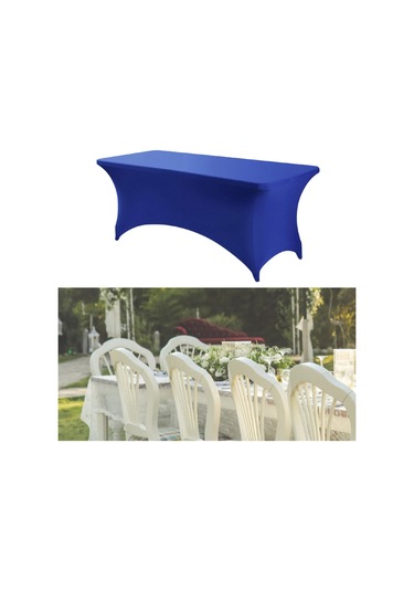 Homyl Katlanır Masa Için Örtüsü Spandex Satıcı Düğün Doğum Günü Mavi