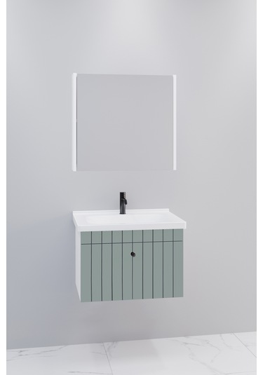 Alice 65 Cm Banyo Dolabı Bgn Aynalı Yeşil - Boy Dolap Hariç Yeşil