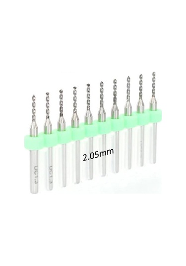 Mikro Karbür Pcb Matkap Ucu Metal Cnc Sondaj 10Lu Set 2.05Mm