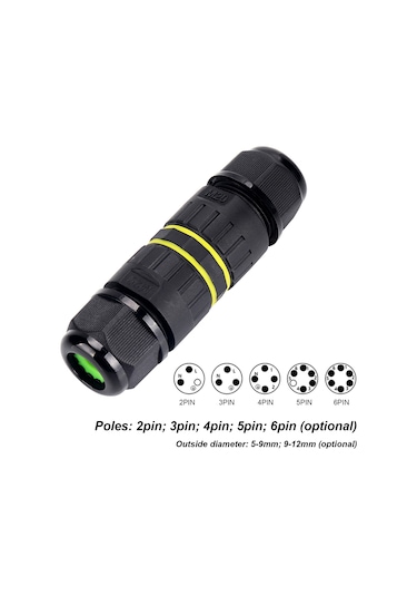 Suofeng Ip68 Su Geçirmez Konnektör, Dış Mekan Kablosu Bağlantısı, Ew-m20-3p 9-12mm , 24a Akım, -40 C/+105 C Çalışma Sıcaklığı