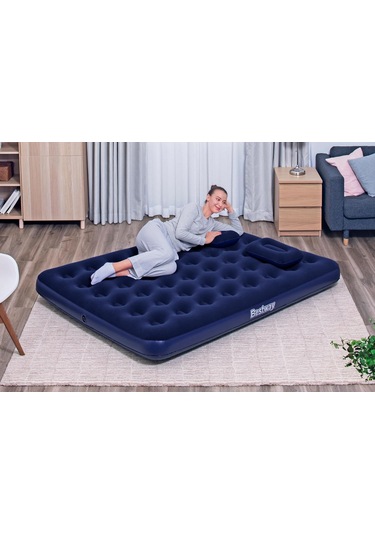 Bestway 2,03m X 1.52m X 22cm Hava Yatağı Queen Manuel El Pompası Çok Renkli