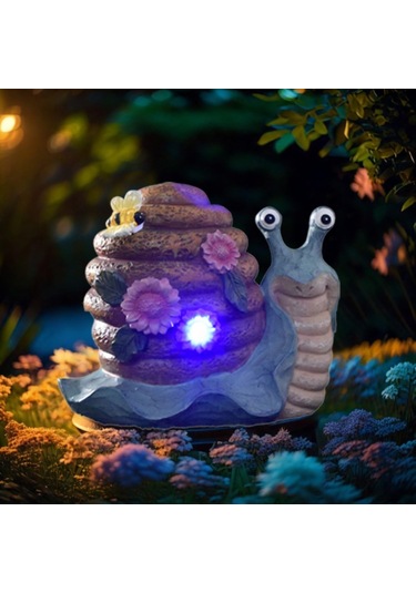 Güneş Bahçesi Açık Dekor Salyangoz Figürine Işık, Dışarıda Yard, Çim Yolu Mavi İçin İdeal