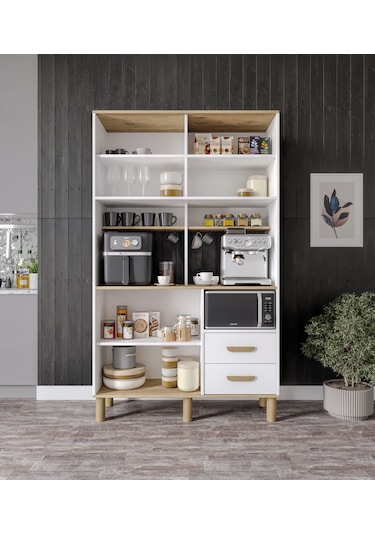 Afilli Sirius Kahve Köşesi 6 Kapaklı 2 Çekmeceli Ve Çok Amaçlı Do