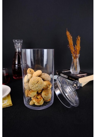 Digithome Tekli Cam Kapaklı Erzak Saklama Kabı Kavanoz Şeffaf 25,5 Cm Kv.sln.004 C1-1-288