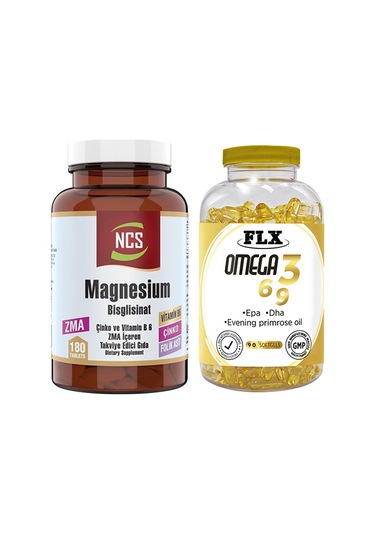 Ncs Zma Magnesium Bisglisinat 180 Tablet & Flx Omega 3-6-9 90 Tablet