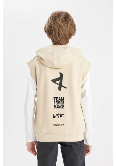 DeFacto Erkek Çocuk Baskılı Kapüşonlu Süveter D0984A824AUBG31