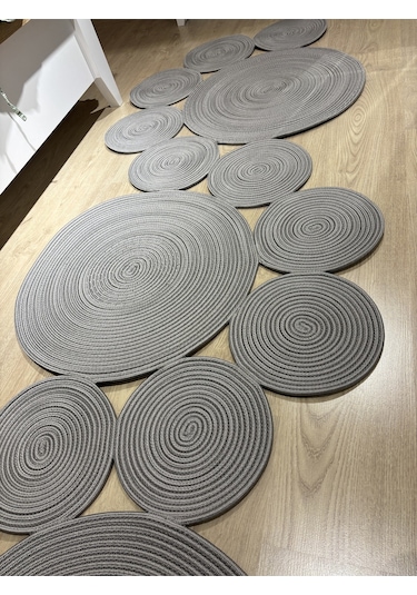 Mavaux Snake Hasır Jüt Bej Yolluk Halı Kilim Gri