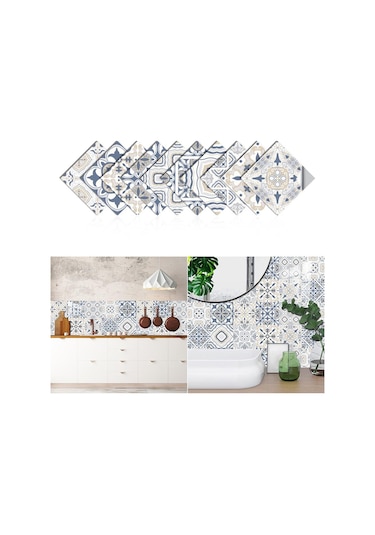 10 Adet Avrupa Retro Kiremit Etiket Mutfak Backsplash Yağ Geçirmez Banyo Duvar Çıkartma Yapışkanlı Sert Duvar Sticker Dğ. 56652264 Diğer