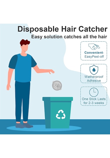 Neevoyu Banyo Lavabo Tıkanıklık Önleyici Tek Kullandım Atıcı Saç Filitresi, 30 Adet 9cm Camurluk Filtre Sticker Beyaz