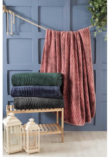 İspanyol Battaniyeli Krep Nevresim Takımı Antrasit