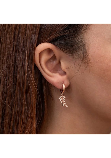 Artsmagazinmücevher Gümüş Rose Sallantılı Başak Kadın Küpe