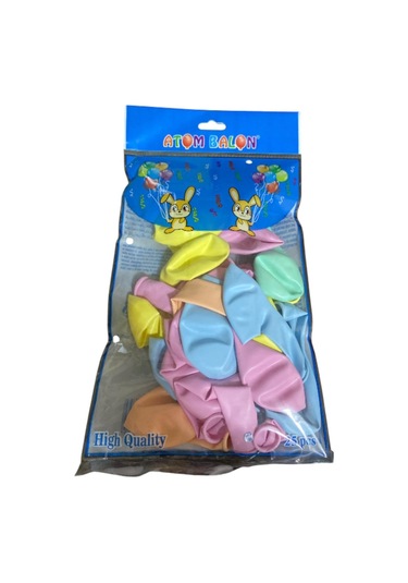 25 Adet Soft Renk Balon Seti 2655 Çok Renkli