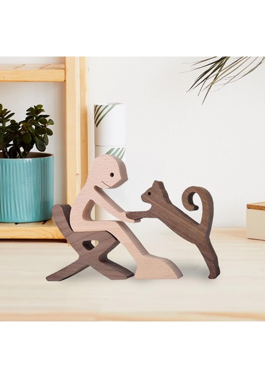 Suntek Ahşap Oyma Tahsil Figürler Köpek Sevgilisi Stil-a