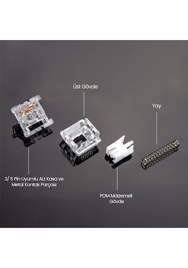 Aula Leobog Crystal Lineer Mekanik Switch 100 Adet