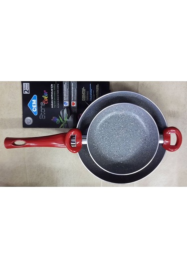 Cem Granit 2 Li Tava Seti Çift Kulp