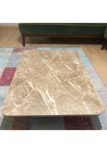 Mermer Desenli Dekoratif Yer Sofrası 70 120 Ahşap