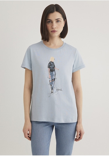 Mavi - Denim Baskılı Mavi Istanbul Tişört 1610222-70816 (518468861) Mavi