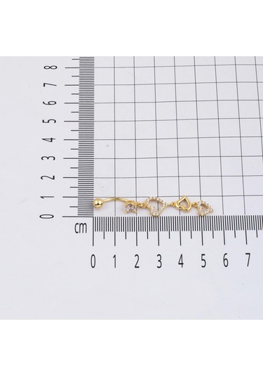 Bilezikci Kalp Sallantılı 14 Ayar Altın Göbek Piercing Sarı