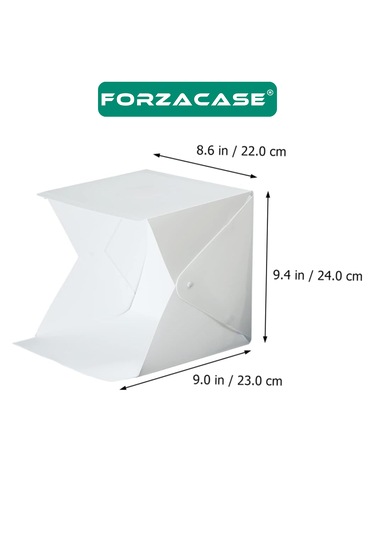 Forzacase FC629 Profesyonel Işıklı Ürün Fotoğraf Çekim Standı 20x20 Cm