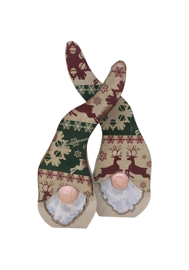 Gnome, Burnuk, Sakallı Kafadar Geyikler Ahşap Dekor