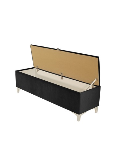 Vetra V2 Sandıklı Puf  Antrasit Dilimli Model Sandıklı Bench Puf - Sandıklı Yatak Ucu Bankı