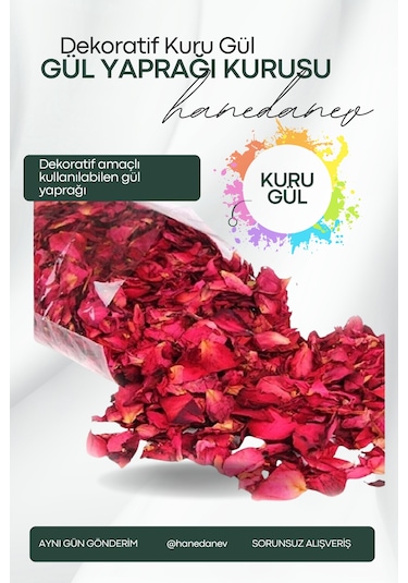 Dekoratif Gül Kurusu Yaprağı Süsleme Gül Yaprağı Kuru Gül Kırmızı