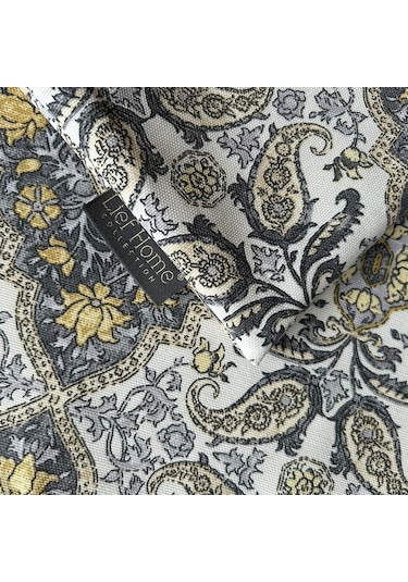 2'li Fermuarlı Dekoratif Kırlent Kılıfı - 40x40 Cm Sarı - Gri
