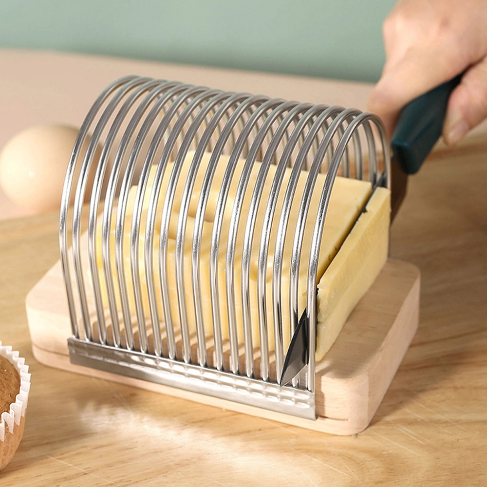 Youtek Ahşap Ve Paslanmaz Çelik Eşit Dilimler İçin Fırın Aleti, Ekmek-kasar-kartalotu Kesici, Kırıntı Toplayıcı Tabaklı Mutfak Aracı Ahşap