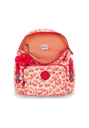 Kıplıng City Zip Mini Küçük Boy Sırt Çantası Pembe Latın Cheetah Pembe