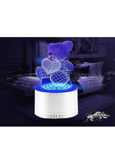 Fortunelane 3d Ayı Desenli Elektrikli Emici Tip Kovucu Işık, Akrilik Pp Malzeme, 3w 1.2m Kablolu, 255g Ağırlık
