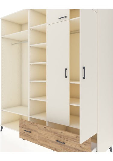 Kronos Dolap 12 Raflı 2 Çekmeceli 2 Askılı 220x59x243 Aytaşı-aytaşı/çam Aytası/atlas Çam