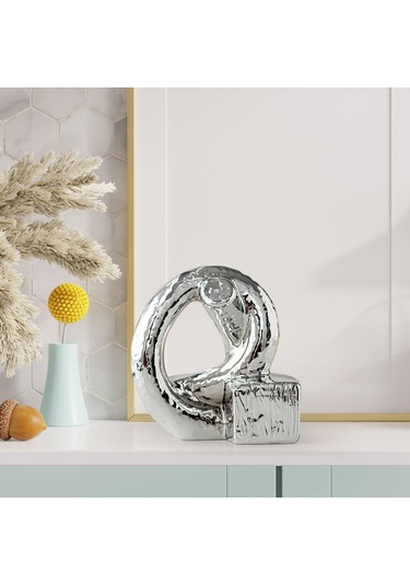 Homyl Düğüm Heykeli Dekor Tatil Hediye Masaüstü Gümüş