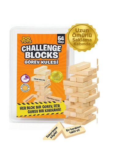 Challenge Jenga Blok Görev Kulesi 54 Parça Jenga